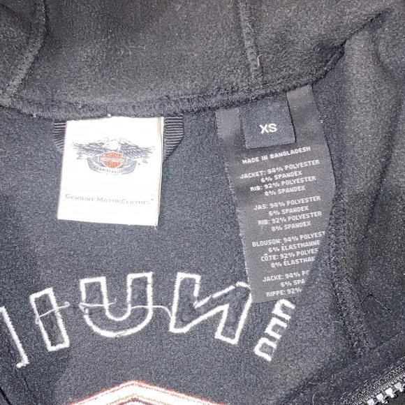 Harley Davidson womans Black Jacket with Orange Stripes - Picture 4 of 5